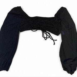 SHEIN Black Off-Shoulder Crop Top